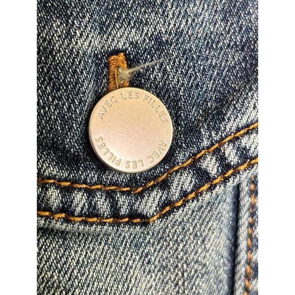 Avec Les Filles "Follow Me" Denim Jean Jacket SZ Large - Picture 11 of 12